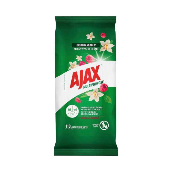 AJAX ECO MULTIPURPOSE WIPES VANILLA & BERRIES 110PACK