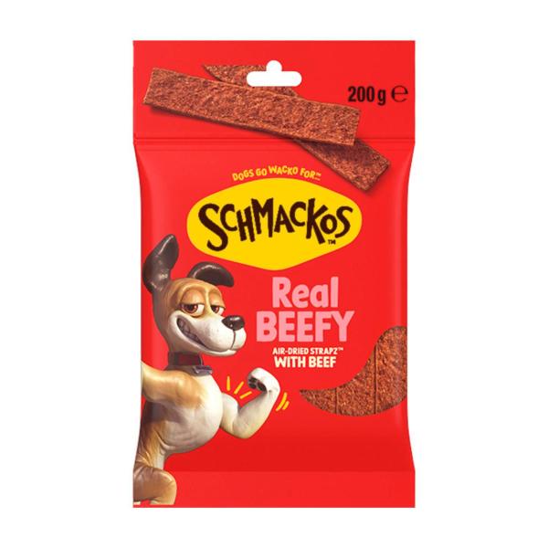 SCHMACKOS STRAPZ DOG TREATS WITH BEEF 200G