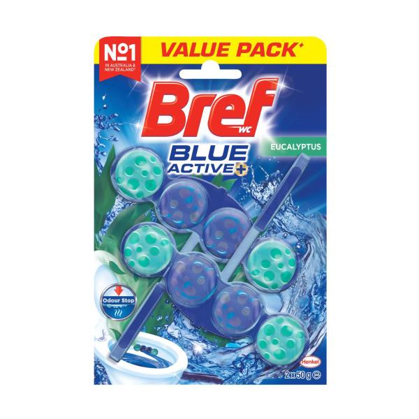 Blue Active Toilet Cleaner Rim Block Eucalyptus 2 Pack