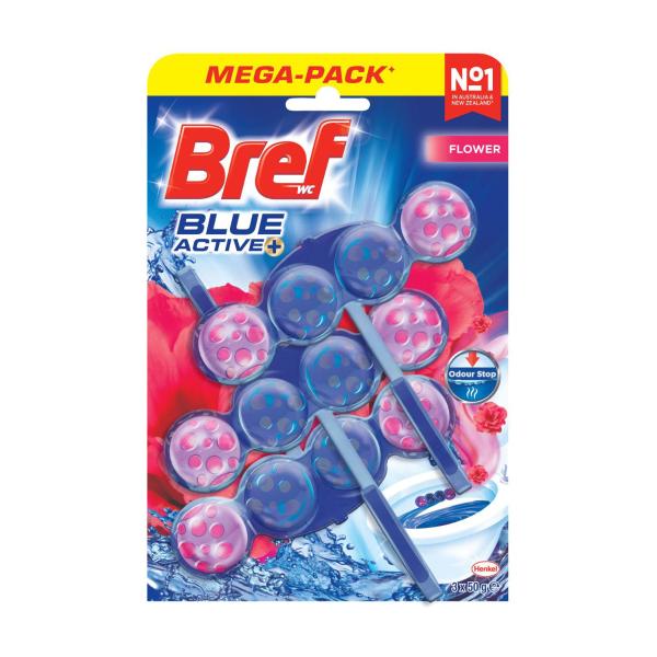 Blue Active Toilet Cleaner Rim Block Flower 3x50g