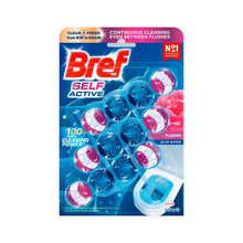 BREF BLUE ACTIVE TOILET CLEANER RIM BLOCK FLOWER 50G X 3 PACK