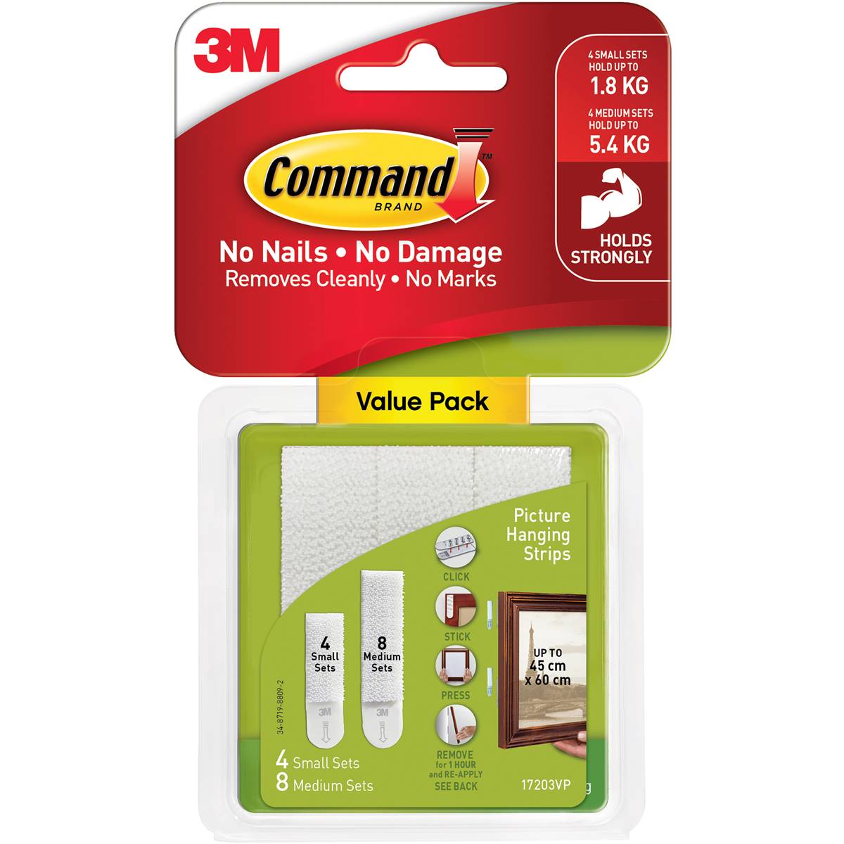 3M Command Picture Hanging Strips Combo Small And Medium Each