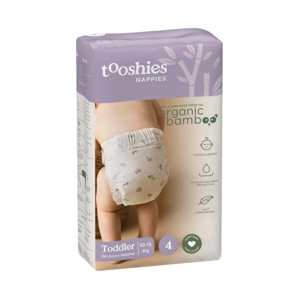 TOOSHIES ECO NAPPIES SIZE 4 TODDLER 10-15KG 36PK
