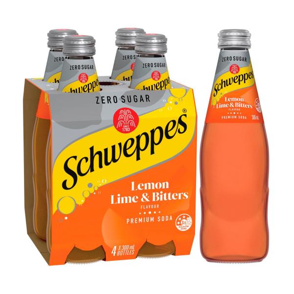 SCHWEPPES MIXERS 4X300ML:LEMON LIME BIT:.:1.2 LITRE