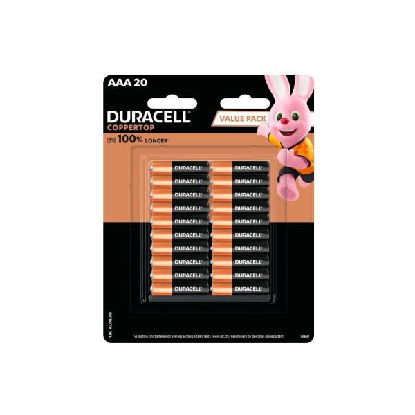 DURACELL COPPERTOP AAA ALKALINE BATTERIES 20 PACK