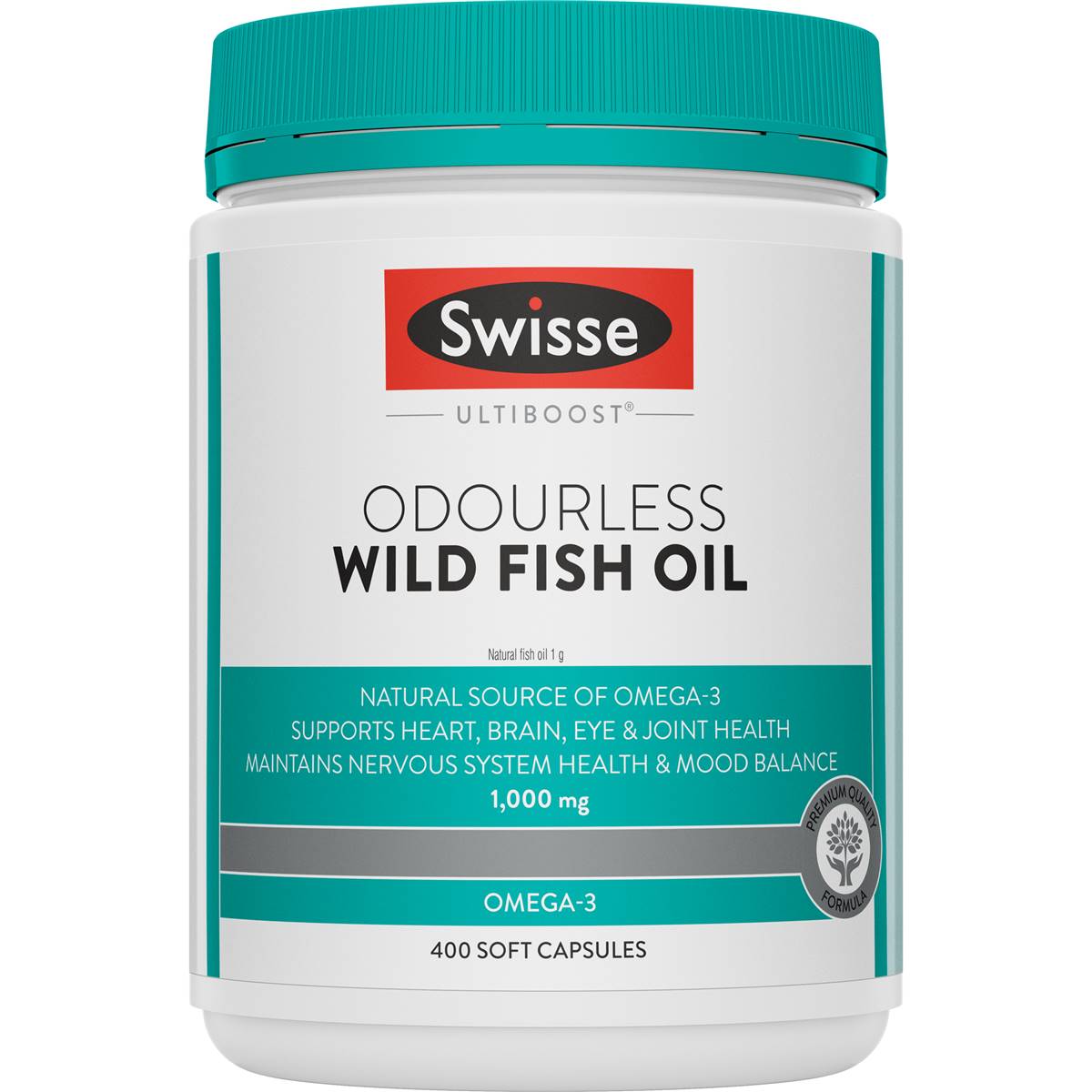 Swisse Ultiboost Odourless Wild Fish Oil Capsules 400 pack