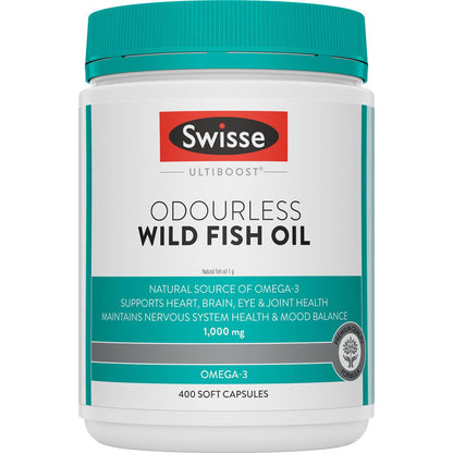 Swisse Ultiboost Odourless Wild Fish Oil Capsules 400 pack