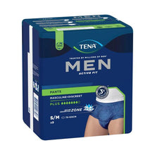 TENA MEN ACTIVE FIT PLUS NAVY PANTS S/M 9 PACK