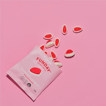 Funday Natural Sweets Flavoured Gummies Strawberry & Cream 50g