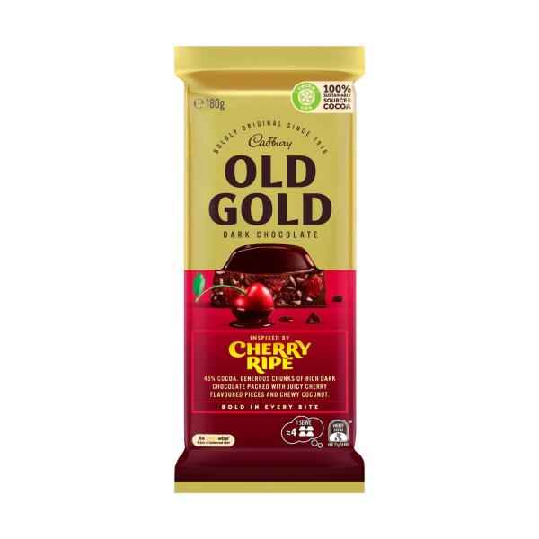 Old Gold Cherry Ripe Dark Chocolate Block