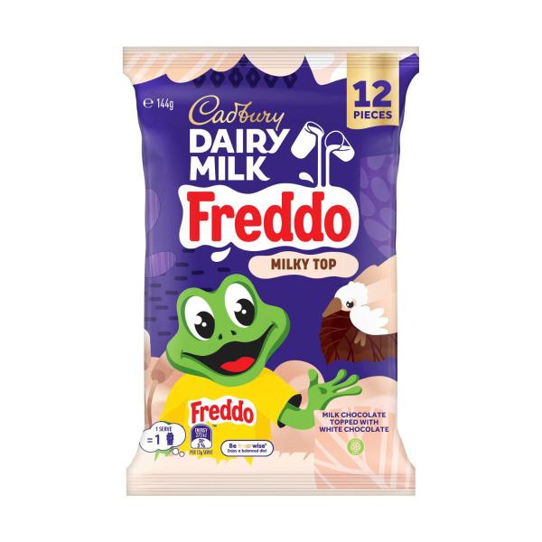 CADBURY DAIRY MILK CHOCOLATE FREDDO MILKY TOP SHAREPACK 12 PACK 144G