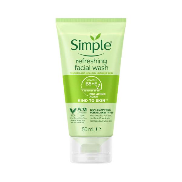 SIMPLE REFRESHING FACIAL WASH KIND TO SKIN TRAVEL PACK 50ML