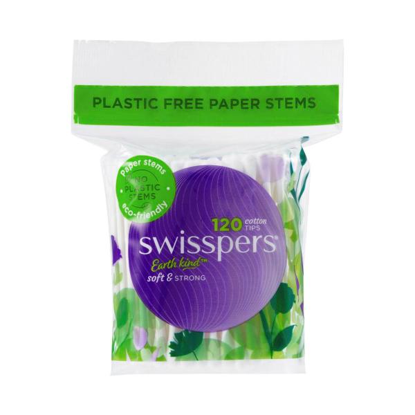 SWISSPERS COTTON TIPS PAPERSTEMS 120 PACK