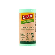 GLAD TO BE GREEN COMPOSTABLE KITCHEN LINERS MINI 25 PACK