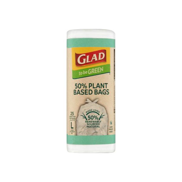 GLAD TO BE GREEN PLANT BASED KT BAGS LGE 25 PACK