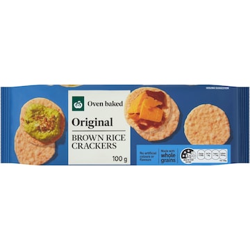 Woolworths Original Brown Rice Crackers 100g