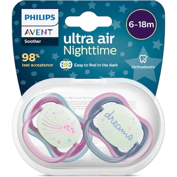 Avent Night Time Soother 6-18M 2 pack