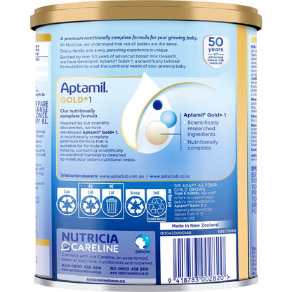 Aptamil Gold+ 1 Baby Infant Formula From Birth To 6 Months 900g