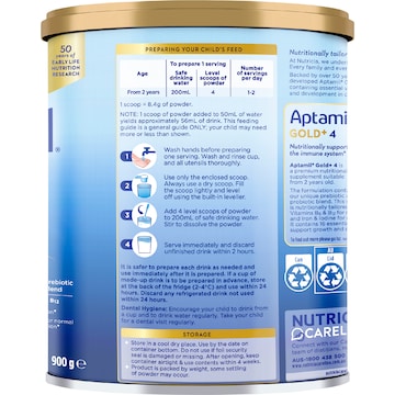 Aptamil Gold+ 4 Junior Milk Formula From 2+ Years 900g