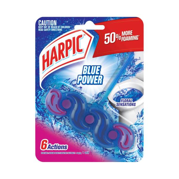 HARPIC BLUE POWER RIMBLOCK FLORAL SENSATIONS TOILET CLEANER 39G
