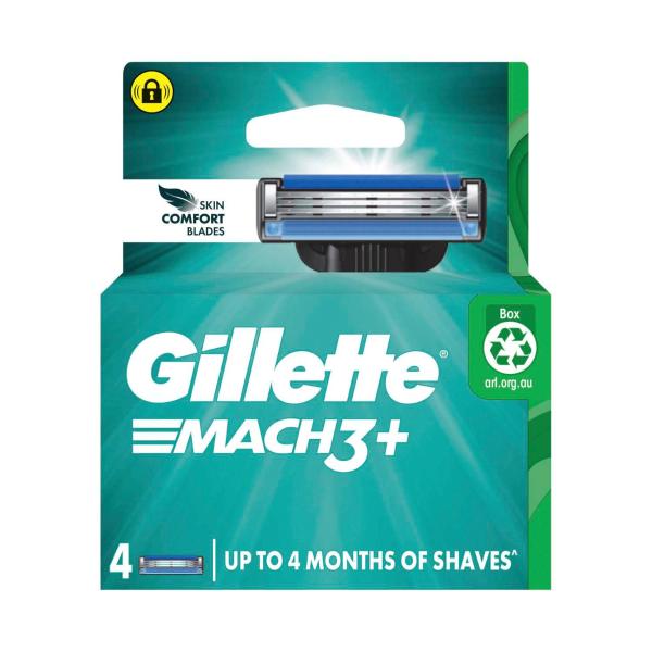 GILLETTE MACH3+ RAZOR CARTRIDGE 4 PACK