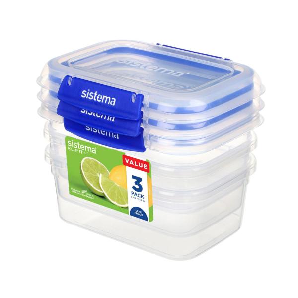 SISTEMA KLIP IT PLUS CONTAINERS 1LITRE 3PACK