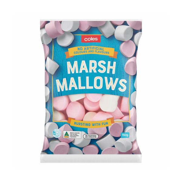 COLES PINK AND WHITE MARSHMALLOWS