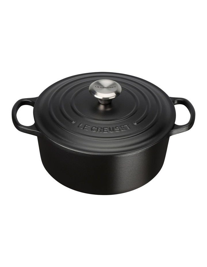 Signature Cast Iron Round Casserole Satin Black: Made in France