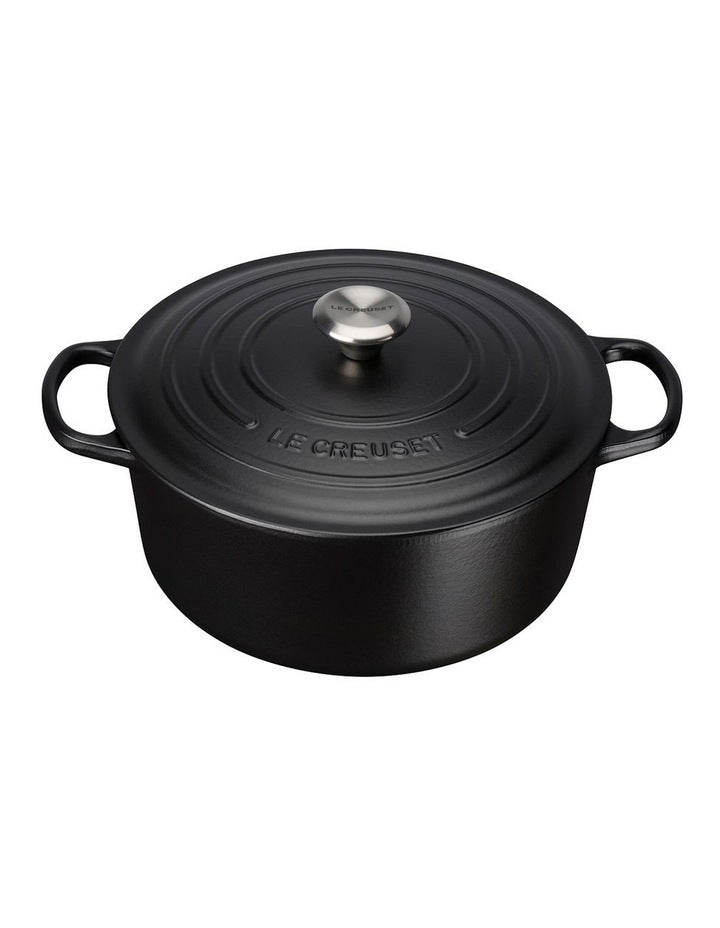 Signature Cast Iron Round Casserole Satin Black: Made in France
