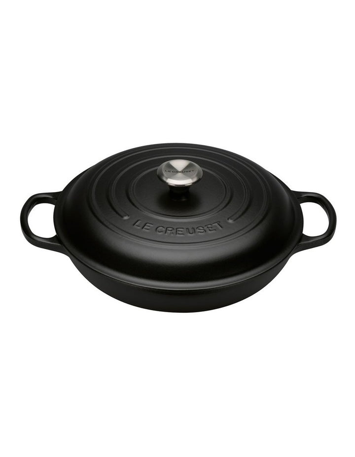 Signature 30cm Cast Iron Shallow Casserole Black