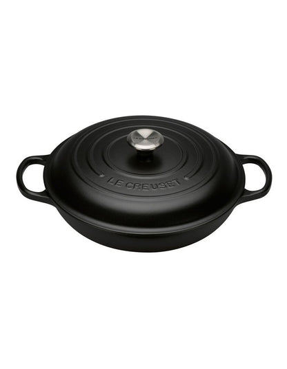 Signature 30cm Cast Iron Shallow Casserole Black