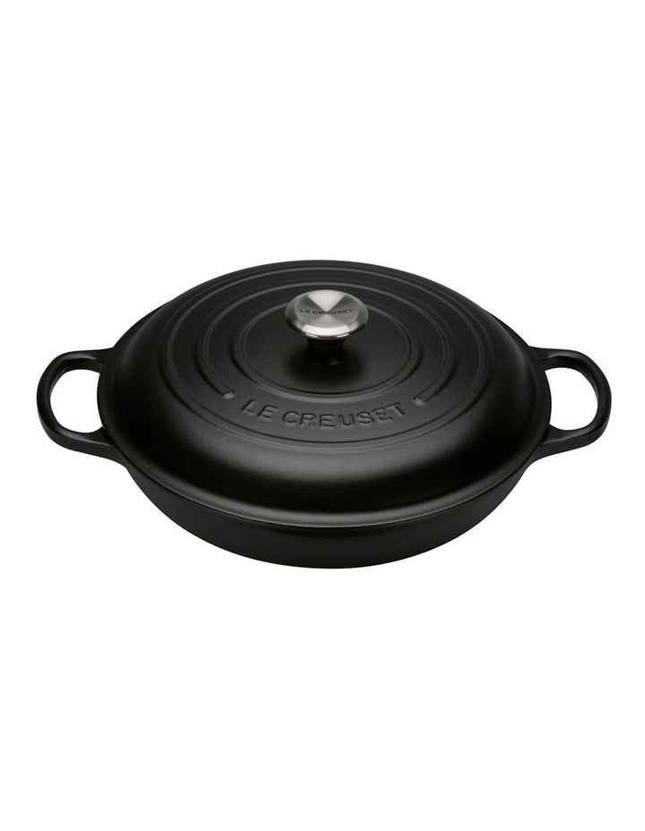 Signature 30cm Cast Iron Shallow Casserole Black