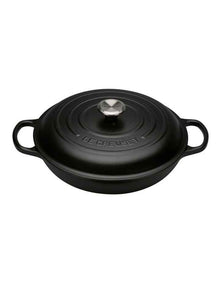 Signature 30cm Cast Iron Shallow Casserole Black