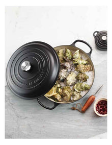 Signature 30cm Cast Iron Shallow Casserole Black