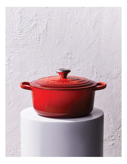 Signature Cast Iron Round Casserole Red