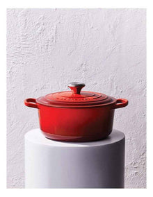 Signature Cast Iron Round Casserole Red