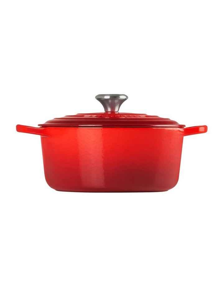 Signature Cast Iron Round Casserole Red