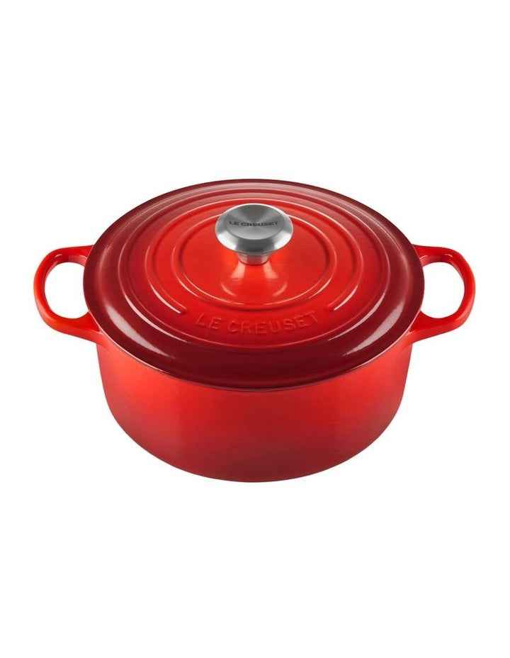 Signature Cast Iron Round Casserole Red