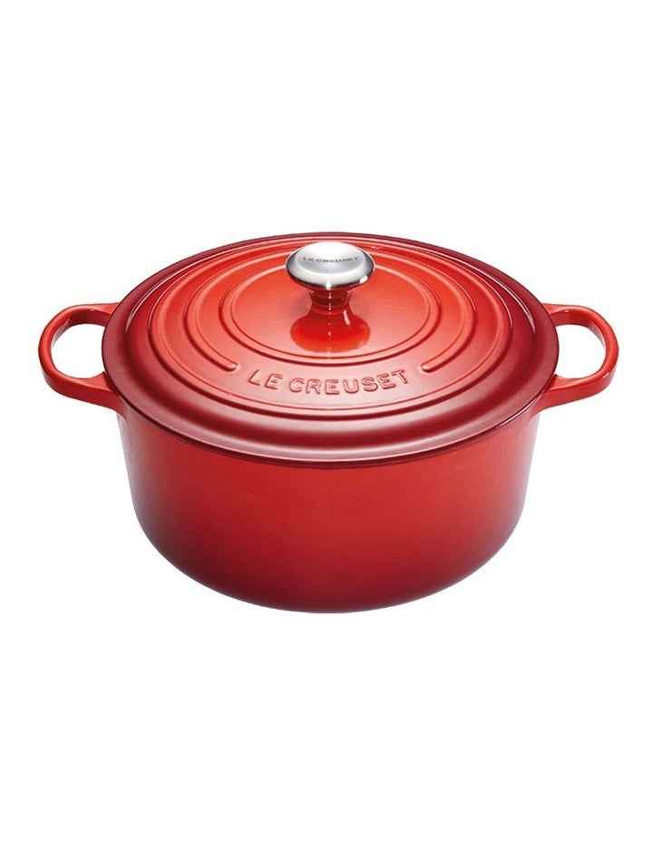 Signature Cast Iron Round Casserole Cerise: Made in France