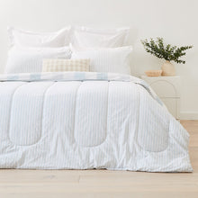Quinn Cotton Rich Reversible Comforter Set - Queen Bed, Blue