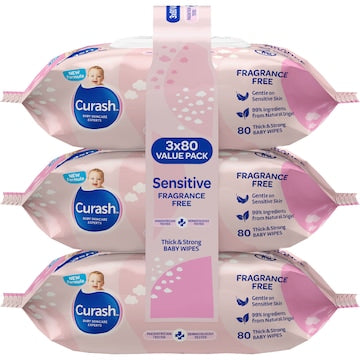 Curash Baby Wipes Fragrance Free 240 pack