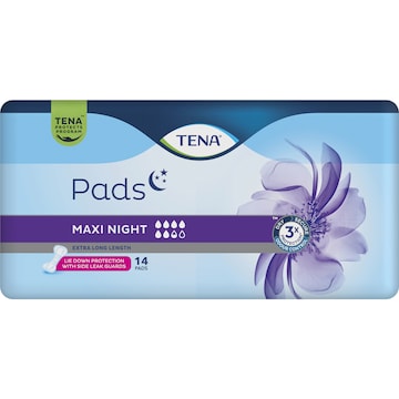 TENA Incontinence Pads Maxi Night Extra Long Length 14 pack