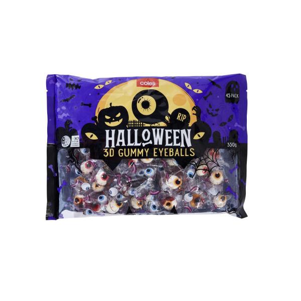 COLES HALLOWEEN 3D GUMMY EYEBALLS 350G