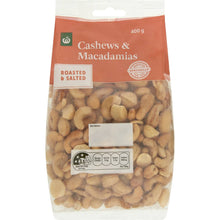 Woolworths Cashew & Macadamia Roasted & Salted 400g Pack