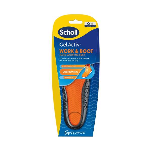 SCHOLL GEL ACTIV INSOLE WORK & BOOT SMALL