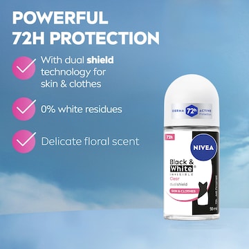 Nivea Black & White Invisible Clear Roll On Deodorant 50mL