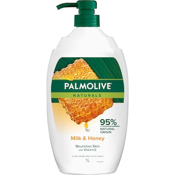 Palmolive Body Wash Shower Gel Naturals Milk & Honey 1L