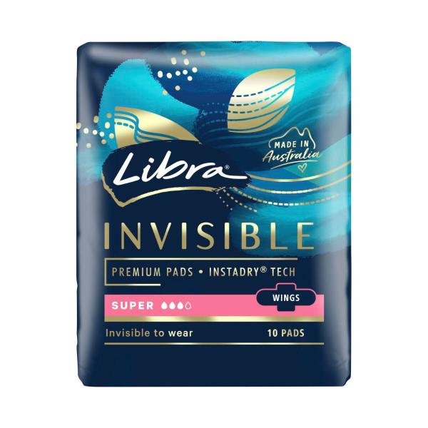 LIBRA INVISIBLE:PADS SUPER WING:10:PACK
