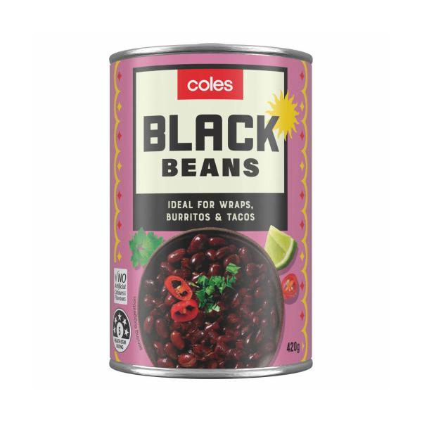 COLES BLACK BEANS 420G