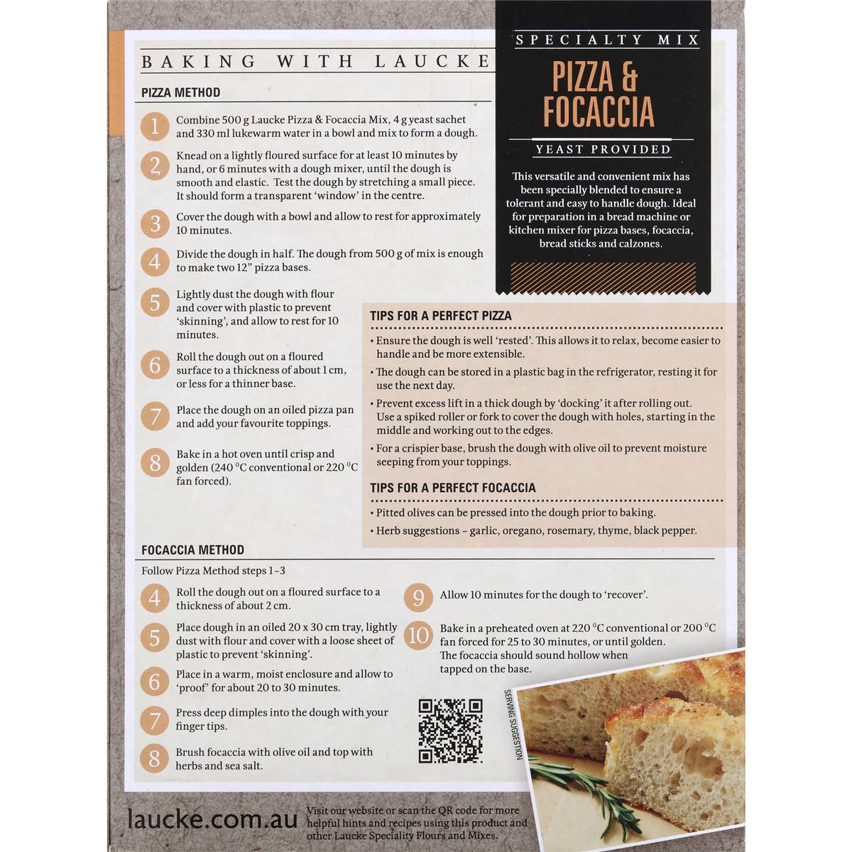 Laucke Pizza & Focaccia Dough Mix 1kg